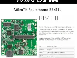 MikroTik RB411L Routerboard 300MHz 32MB OSL3 1 MiniPCI 1-port